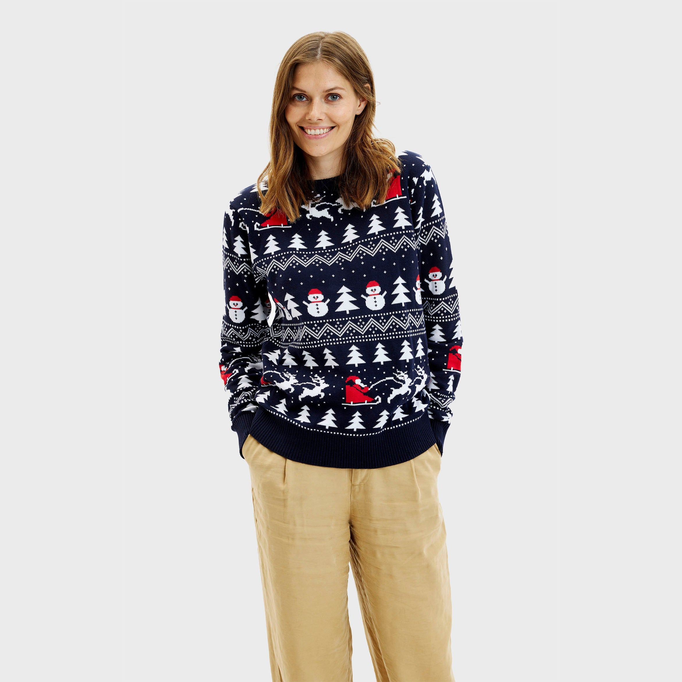 The Stylish Navy Christmas Sweater – Women